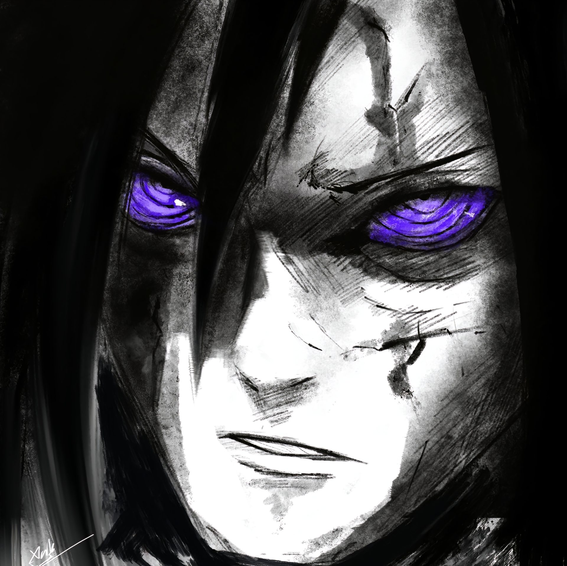 The Uchiha clan's aura captured perfectly in every stroke. Cold, powerful, and full of presence. @弗洛修